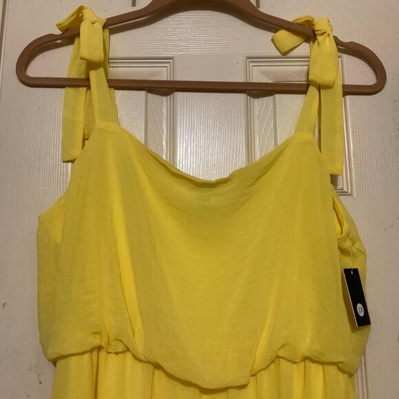 Bright Yellow 1X Summer Maxi Dress - Picture 1 of 3